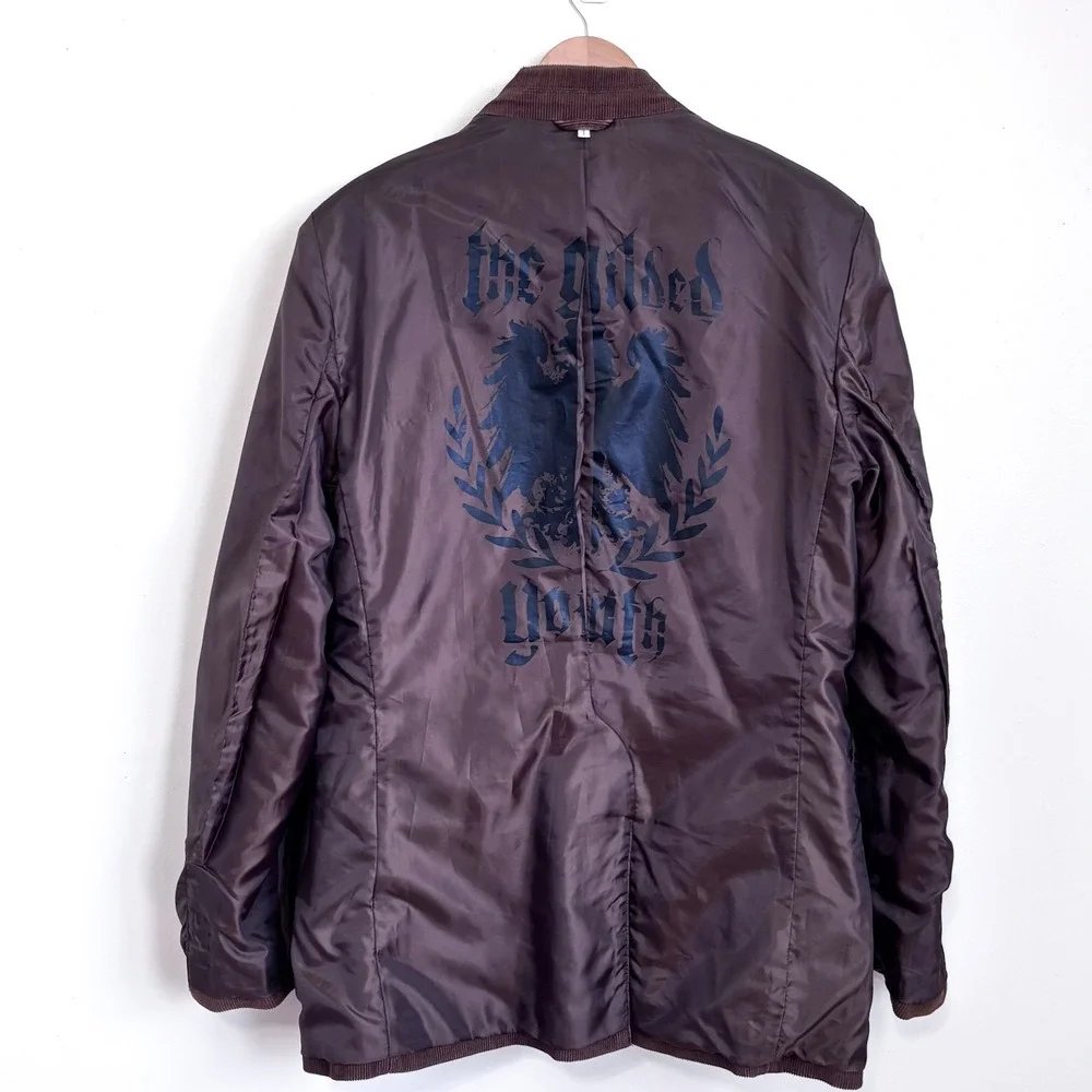 Juicy Couture Mens Vintage Corduroy Blazer Jacket Size 42 Brown Elbow Patches